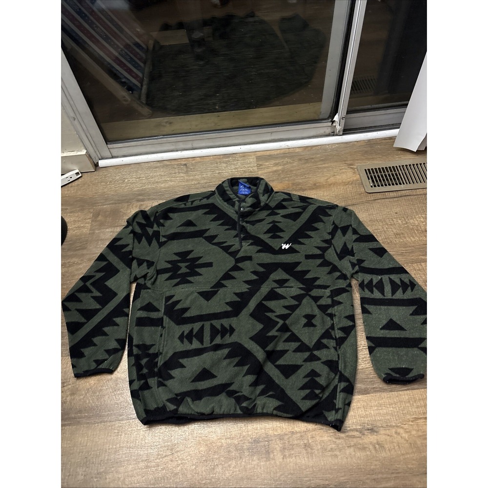 Without Walls Printed Mock Snap Polar Synchilla Fleece Urban Outfitters XL Aztec